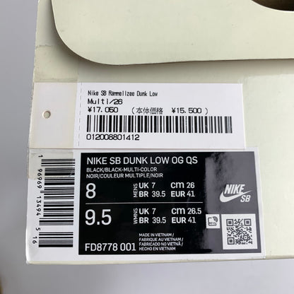 【中古品】【メンズ】 NIKE SB×SUPREME ナイキ×シュプリーム FD8778-001 DUNK LOW "RAMMELLZEE" カラー黒.白.総柄 SIZE:26.0cm スニーカー 靴 160-260712-ky-08-fuzh 万代Net店