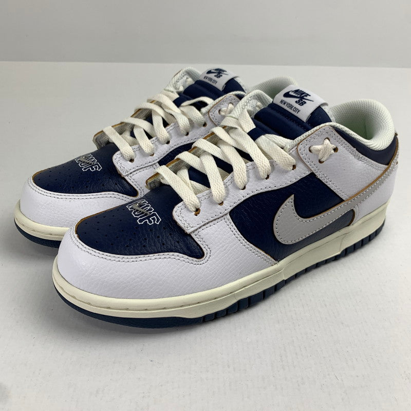 【中古品】【メンズ】 NIKE SB×HUF ナイキSB × ハフ FD8775-100 DUNK LOW "NEW YORK" カラーNAVY WHITE SIZE:26.0cm シューレース、箱付属 スニーカー 靴 160-260712-ky-11-fuzh 万代Net店