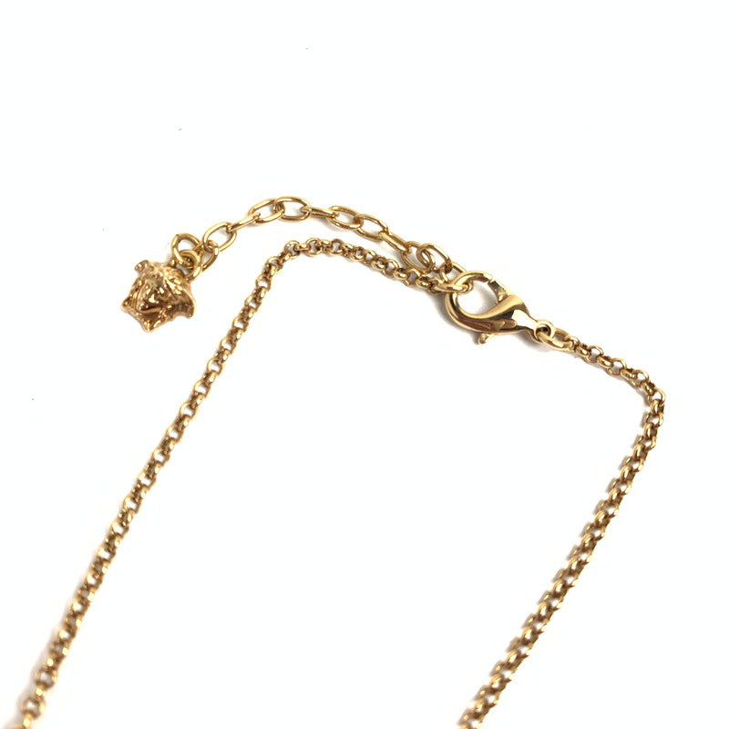 【中古品】【メンズ】 VERSACE ヴェルサーチェ メデューサロゴ ネックレス ゴールドトーン.ラインストーン ペンダント アクセサリー 192-260714-ky-17-fuzh 万代Net店