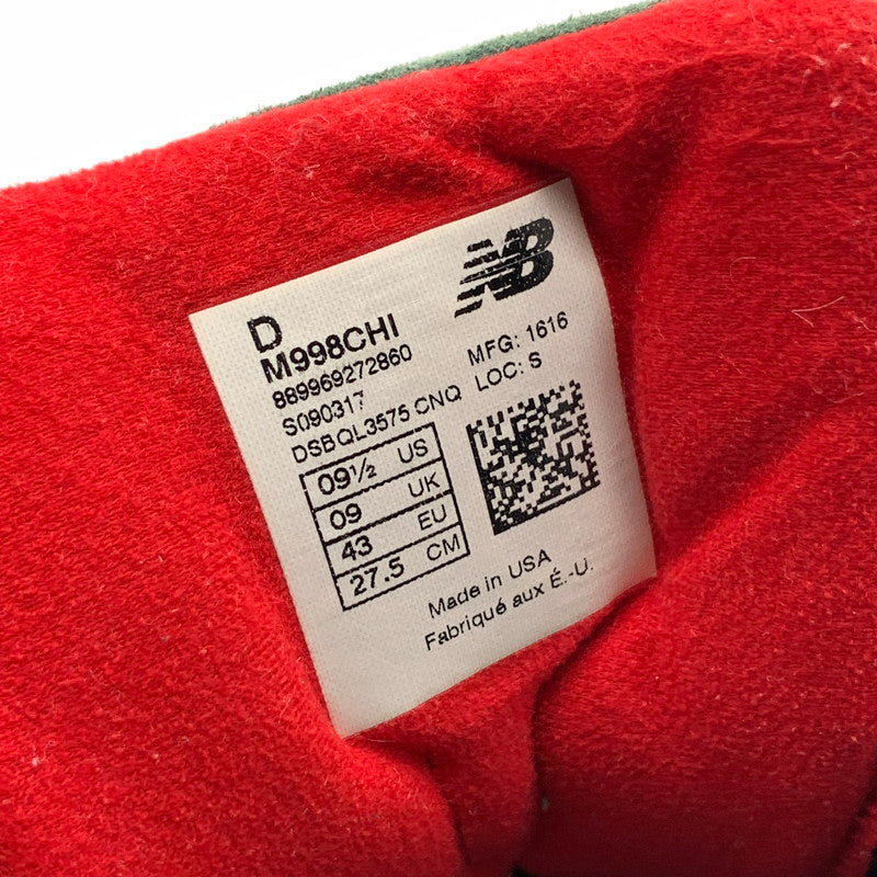 【中古品】【メンズ】 NEW BALANCE ニューバランス M998CHI 998 "DARK GREEN" スニーカー 靴 163-260926-gm-13-fuzh サイズ：27.5cm カラー：グリーン 万代Net店