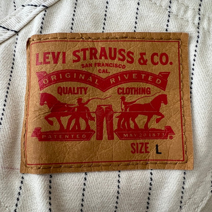 【中古品】【メンズ】 LEVI'S リーバイス オーバーオール WHITE.ヒッコリー/SIZE:L 156-260901-ny-11-fuzh サイズ：L カラー：ホワイト 万代Net店