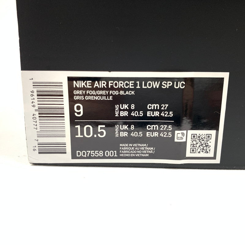 【中古美品】【メンズ】 NIKE ナイキ DQ7558-001 AIR FORCE 1 LOW SP UC スニーカー 靴 160-260501-ts-11-otoh カラー：グレーフォグ / ブラック / ゴールド 万代Net店