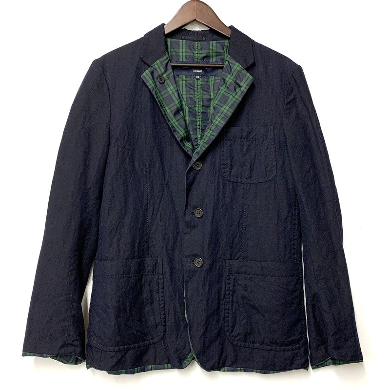 【中古品】【メンズ】 CHECK NYLON LINER WOOL TAILORED JACKET HD-J006 AD2009 チェック ナイロン ライナー ウール テーラードジャケット アウター 140-251226-as-10-izu サイズ：XS カラー：ネイビー 万代Net店