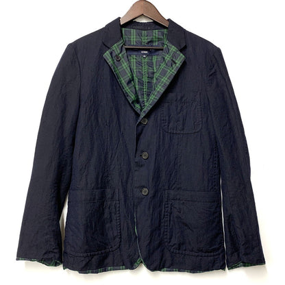 【中古品】【メンズ】 CHECK NYLON LINER WOOL TAILORED JACKET HD-J006 AD2009 チェック ナイロン ライナー ウール テーラードジャケット アウター 140-251226-as-10-izu サイズ：XS カラー：ネイビー 万代Net店