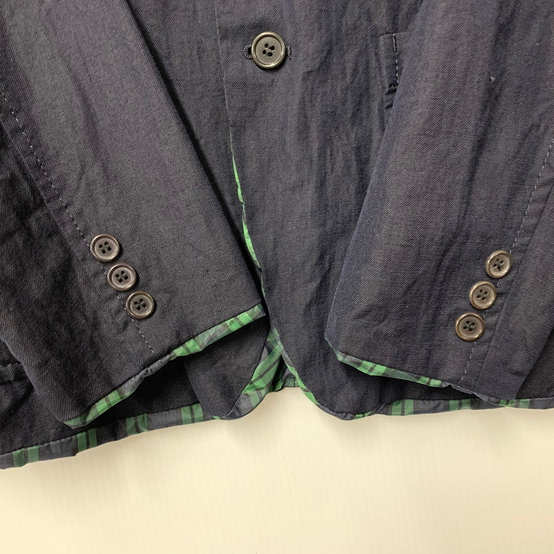【中古品】【メンズ】 CHECK NYLON LINER WOOL TAILORED JACKET HD-J006 AD2009 チェック ナイロン ライナー ウール テーラードジャケット アウター 140-251226-as-10-izu サイズ：XS カラー：ネイビー 万代Net店