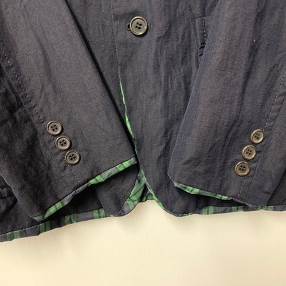 【中古品】【メンズ】 CHECK NYLON LINER WOOL TAILORED JACKET HD-J006 AD2009 チェック ナイロン ライナー ウール テーラードジャケット アウター 140-251226-as-10-izu サイズ：XS カラー：ネイビー 万代Net店