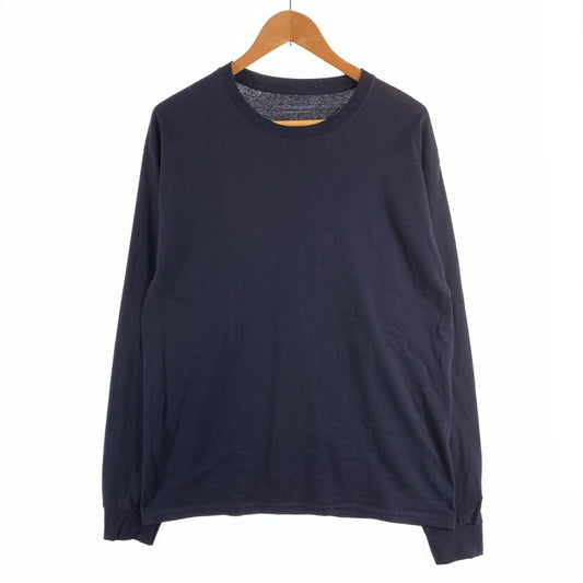 【中古品】【メンズ】 CHAMPION チャンピオン 長袖Tシャツ カットソー ロンT 目付き ブランド 古着 (fuz) 150-260606-gm-09-oto サイズ：L カラー：ネイビー 万代Net店