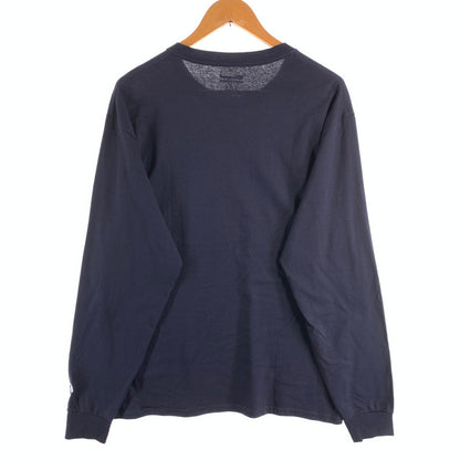 【中古品】【メンズ】 CHAMPION チャンピオン 長袖Tシャツ カットソー ロンT 目付き ブランド 古着 (fuz) 150-260606-gm-09-oto サイズ：L カラー：ネイビー 万代Net店