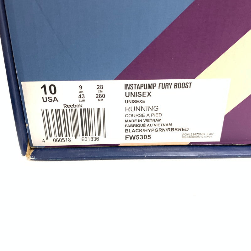 【中古美品】【メンズ】 ADIDAS×REEBOK アディダス リーボック FW5305 INSTAPUMP FURY BOOST OG YELLOW RED スニーカー 靴 164-260501-ts-09-otoh カラー：ブラック / ハイパーグリーン / リーボックレッド 万代Net店