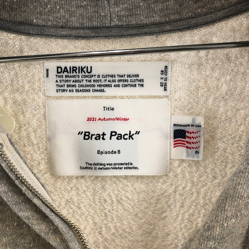 【中古美品】【メンズ】 DAIRIKU 21AW Ponyboy Zip Hoodie ダイリク ポニーボーイ ジップパーカー 140-260320-ts-03-otoh サイズ：L カラー：グレー 万代Net店