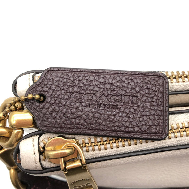 【中古美品】【レディース】 COACH C0698 コーチ ダブル ジップ ショルダー バッグ カバン 180-260623-sm-06-otoh カラー：チョーク マルチ 万代Net店