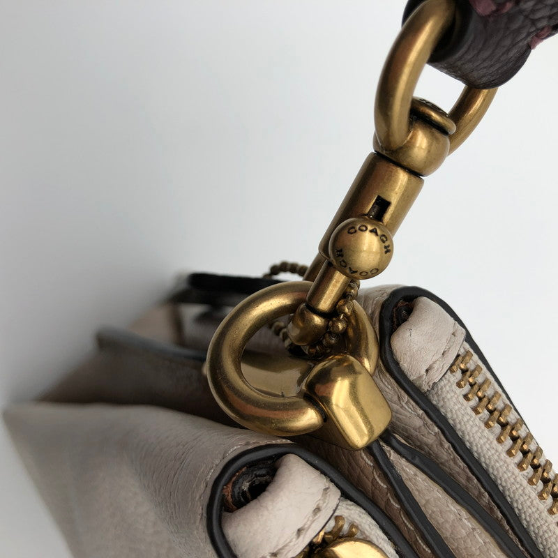 【中古美品】【レディース】 COACH C0698 コーチ ダブル ジップ ショルダー バッグ カバン 180-260623-sm-06-otoh カラー：チョーク マルチ 万代Net店