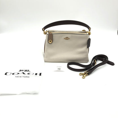 【中古美品】【レディース】 COACH C0698 コーチ ダブル ジップ ショルダー バッグ カバン 180-260623-sm-06-otoh カラー：チョーク マルチ 万代Net店