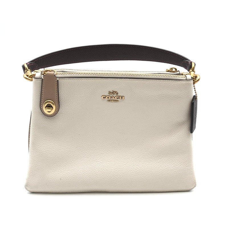 【中古美品】【レディース】 COACH C0698 コーチ ダブル ジップ ショルダー バッグ カバン 180-260623-sm-06-otoh カラー：チョーク マルチ 万代Net店