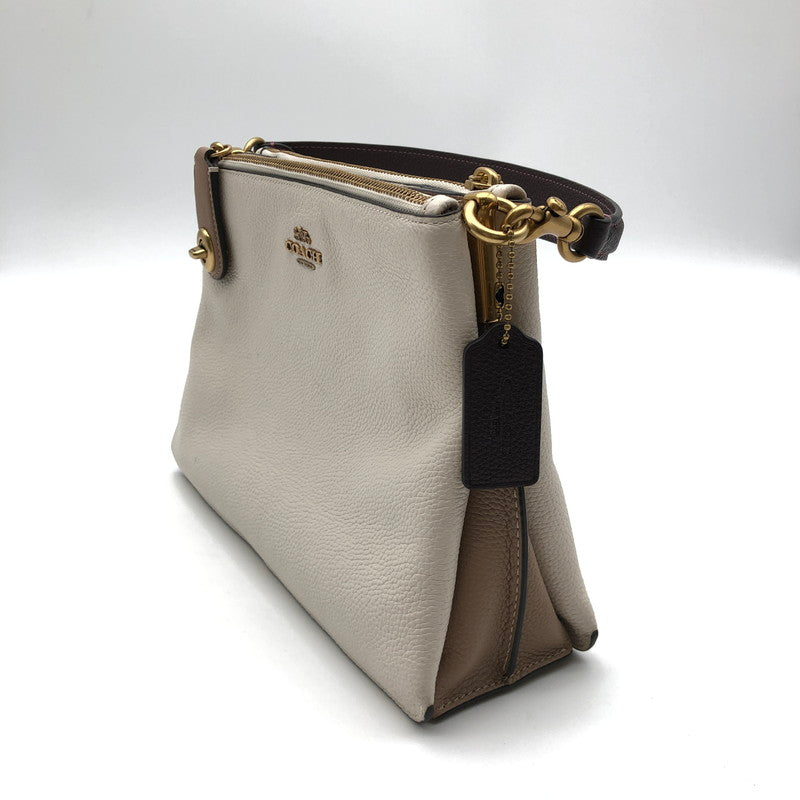 【中古美品】【レディース】 COACH C0698 コーチ ダブル ジップ ショルダー バッグ カバン 180-260623-sm-06-otoh カラー：チョーク マルチ 万代Net店