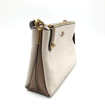 【中古美品】【レディース】 COACH C0698 コーチ ダブル ジップ ショルダー バッグ カバン 180-260623-sm-06-otoh カラー：チョーク マルチ 万代Net店