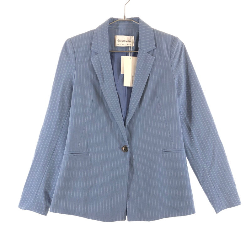 【中古美品】【レディース】 Stradivarius ストラディバリウス ピンストライプ柄テーラードジャケット 147-260820-sm-03-otoh カラー：ライトブルー 万代Net店