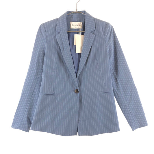 【中古美品】【レディース】 Stradivarius ストラディバリウス ピンストライプ柄テーラードジャケット 147-260820-sm-03-otoh カラー：ライトブルー 万代Net店