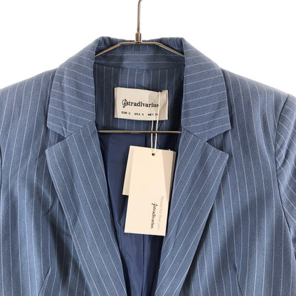 【中古美品】【レディース】 Stradivarius ストラディバリウス ピンストライプ柄テーラードジャケット 147-260820-sm-03-otoh カラー：ライトブルー 万代Net店