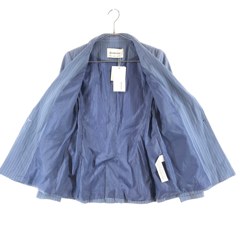 【中古美品】【レディース】 Stradivarius ストラディバリウス ピンストライプ柄テーラードジャケット 147-260820-sm-03-otoh カラー：ライトブルー 万代Net店