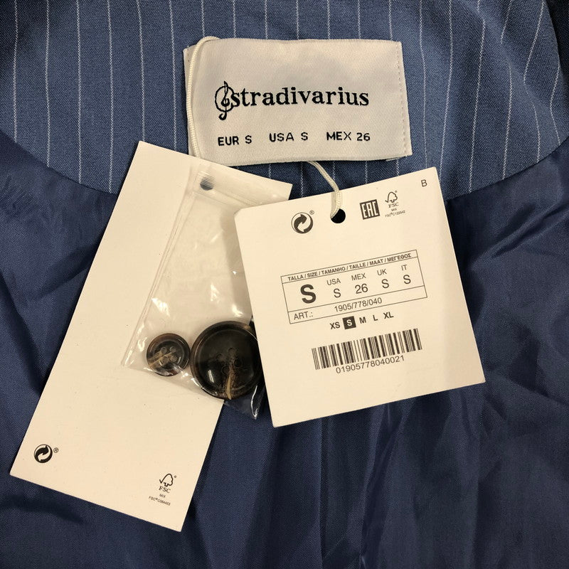 【中古美品】【レディース】 Stradivarius ストラディバリウス ピンストライプ柄テーラードジャケット 147-260820-sm-03-otoh カラー：ライトブルー 万代Net店