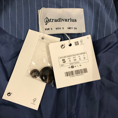 【中古美品】【レディース】 Stradivarius ストラディバリウス ピンストライプ柄テーラードジャケット 147-260820-sm-03-otoh カラー：ライトブルー 万代Net店