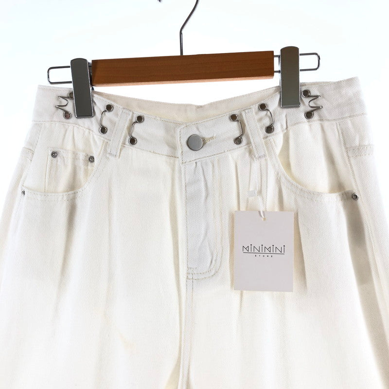 【中古品】【レディース】 minimini-store ミニミニストア ハイウェストデニムワイドパンツ 176-260821-sm-03-otoh カラー：ホワイト 万代Net店