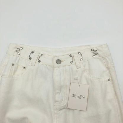 【中古品】【レディース】 minimini-store ミニミニストア ハイウェストデニムワイドパンツ 176-260821-sm-03-otoh カラー：ホワイト 万代Net店