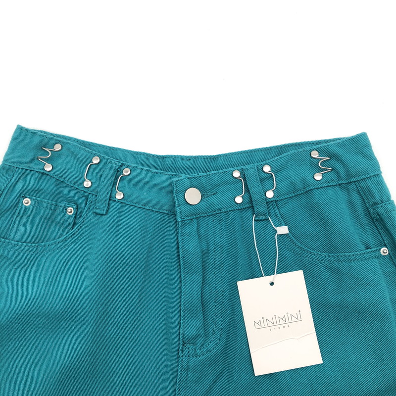 【中古品】【レディース】 minimini-store ミニミニストア ハイウェストデニムワイドパンツ 176-260821-sm-04-otoh カラー：ターコイズグリーン 万代Net店