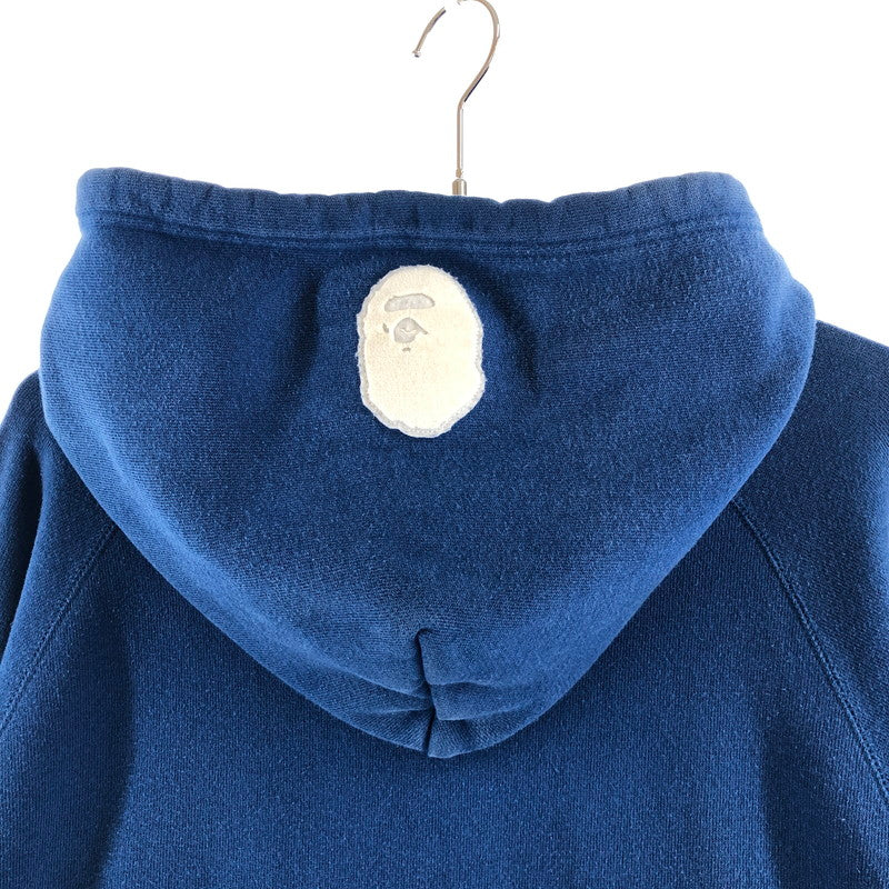 【中古品】【メンズ】 A BATHING APE ロゴ ベイプ ア ベイシング エイプ スウェットパーカー ブルー 142-260605-sm-01-otoh サイズ：2XL カラー：ブルー 万代Net店