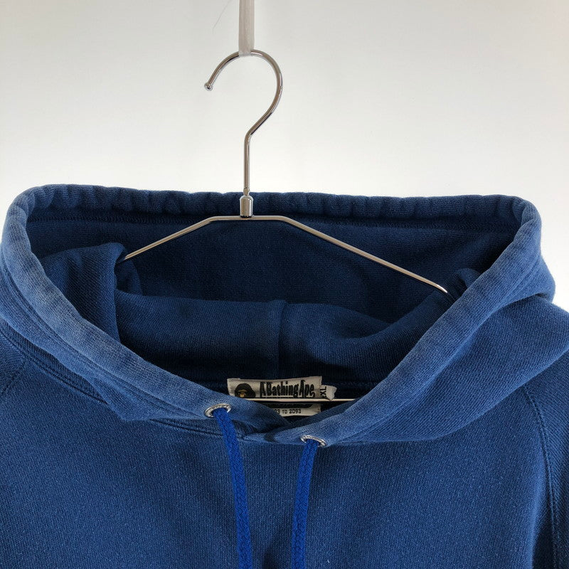 【中古品】【メンズ】 A BATHING APE ロゴ ベイプ ア ベイシング エイプ スウェットパーカー ブルー 142-260605-sm-01-otoh サイズ：2XL カラー：ブルー 万代Net店