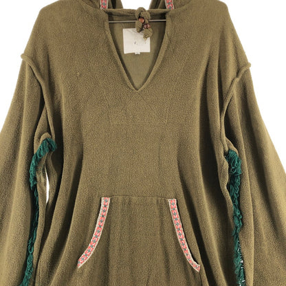 【中古品】【メンズ】 DISCOVERED ディスカバード フリンジ付き メキシカンパーカー風 フーディー 147-260819-sｍ-02-otoh カラー：カーキ 万代Net店