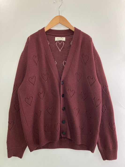 【中古品】【メンズ】 ERNEST W BAKER アーネストダブルベーカー HEART CARDIGAN ハートカーディガン 141-260104-zi-07-min サイズ：L カラー：ワインレッド 万代Net店