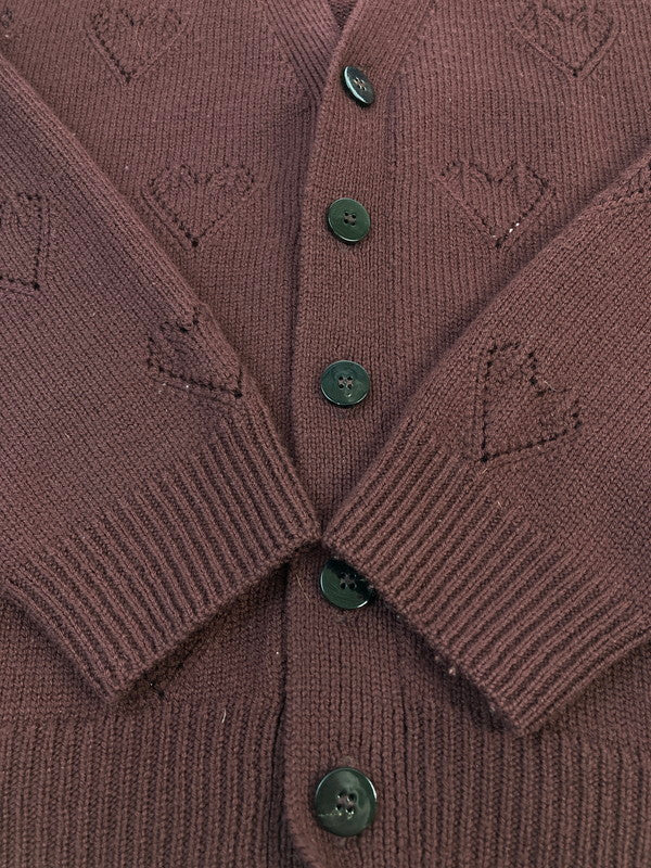 【中古品】【メンズ】 ERNEST W BAKER アーネストダブルベーカー HEART CARDIGAN ハートカーディガン 141-260104-zi-07-min サイズ：L カラー：ワインレッド 万代Net店