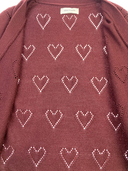【中古品】【メンズ】 ERNEST W BAKER アーネストダブルベーカー HEART CARDIGAN ハートカーディガン 141-260104-zi-07-min サイズ：L カラー：ワインレッド 万代Net店