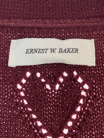 【中古品】【メンズ】 ERNEST W BAKER アーネストダブルベーカー HEART CARDIGAN ハートカーディガン 141-260104-zi-07-min サイズ：L カラー：ワインレッド 万代Net店