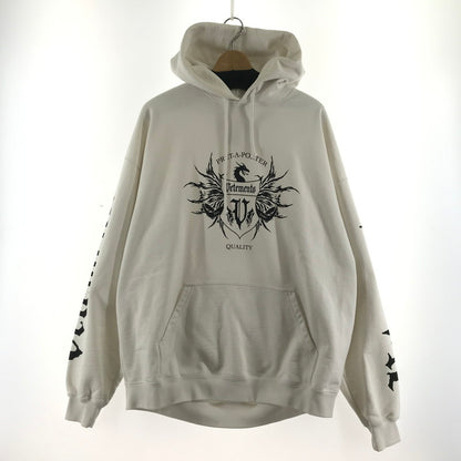 【中古品】【メンズ】 VETEMENTS ヴェトモン Black Label Logo Hoodie ブラック レーベル ロゴ フーディー カラーWhite サイズS 141-260716-ky-02-fuz 万代Net店
