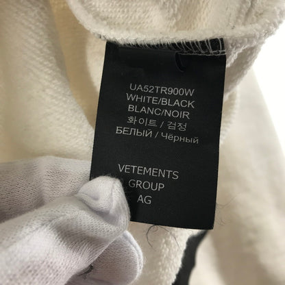 【中古品】【メンズ】 VETEMENTS ヴェトモン Black Label Logo Hoodie ブラック レーベル ロゴ フーディー カラーWhite サイズS 141-260716-ky-02-fuz 万代Net店