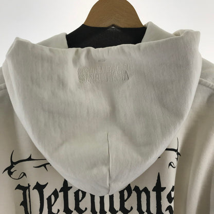 【中古品】【メンズ】 VETEMENTS ヴェトモン Black Label Logo Hoodie ブラック レーベル ロゴ フーディー カラーWhite サイズS 141-260716-ky-02-fuz 万代Net店