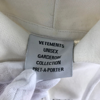 【中古品】【メンズ】 VETEMENTS ヴェトモン Black Label Logo Hoodie ブラック レーベル ロゴ フーディー カラーWhite サイズS 141-260716-ky-02-fuz 万代Net店