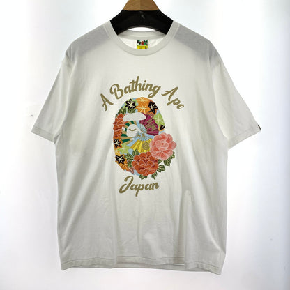 【中古品】【メンズ】 A BATHING APE ア ベイシング エイプ 1K72110146 JAPANESE PEONY TEE "WHITE" 和柄 半袖 Tシャツ トップス 古着 142-250904-mh-07-fuz サイズ：XL カラー：ホワイト 万代Net店