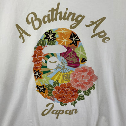 【中古品】【メンズ】 A BATHING APE ア ベイシング エイプ 1K72110146 JAPANESE PEONY TEE "WHITE" 和柄 半袖 Tシャツ トップス 古着 142-250904-mh-07-fuz サイズ：XL カラー：ホワイト 万代Net店