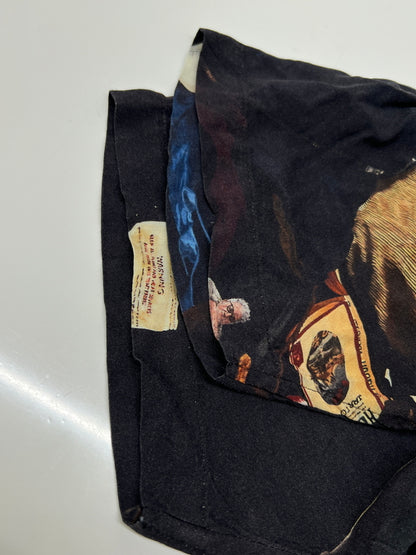 【中古品】【メンズ】 Supreme シュプリーム 21SS FIRECRACKER RAYON S/S SHIRT ファイヤークラッカー レーヨン ショートスリーブシャツ 半袖 トップス 149-260830-kk-19-hon サイズ：L カラー：ブラック 万代Net店