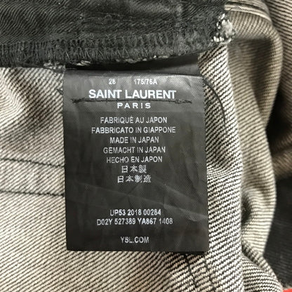 【中古品】【メンズ】 SAINT LAURENT サンローラン コーティング デニム スキニー パンツ D02 M/SK-LW 527389 YA867 （SSA) 158-240930-nm-6-fuz サイズ：28 カラー：ブラック 万代Net店