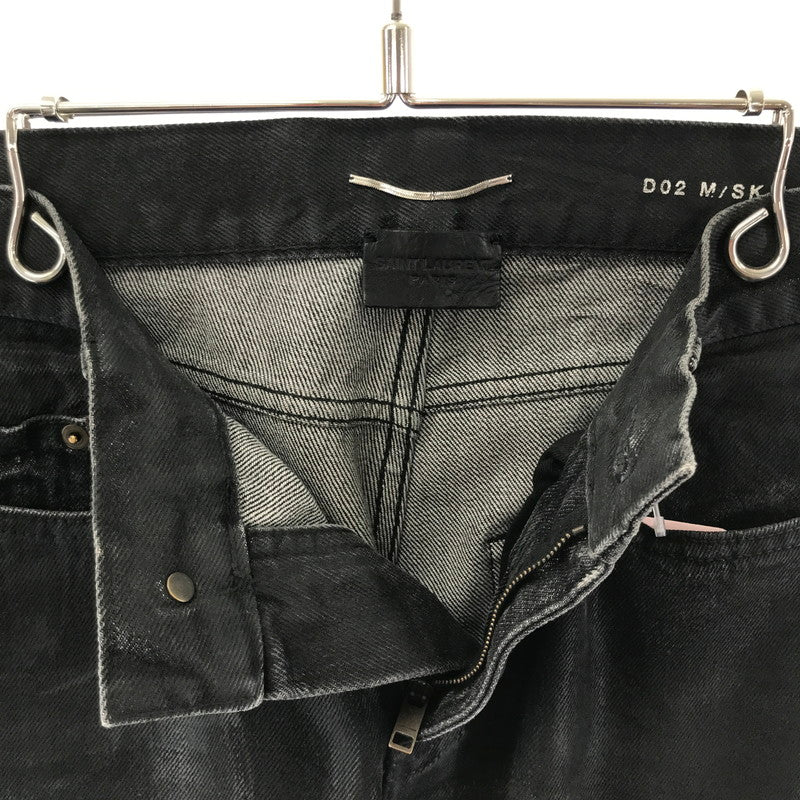 【中古品】【メンズ】 SAINT LAURENT サンローラン コーティング デニム スキニー パンツ D02 M/SK-LW 527389 YA867 （SSA) 158-240930-nm-6-fuz サイズ：28 カラー：ブラック 万代Net店