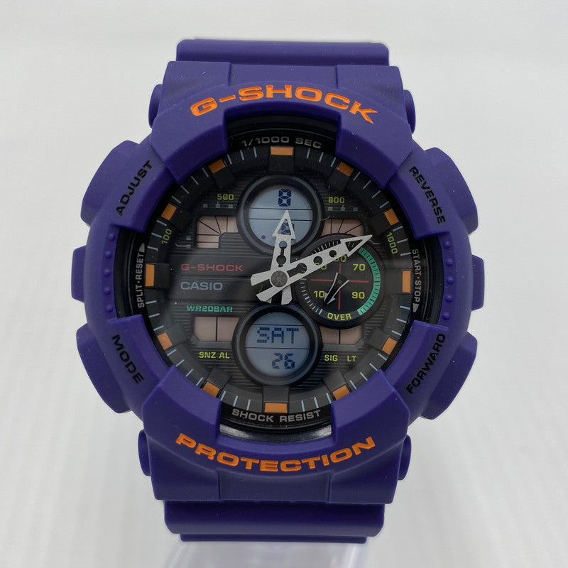 【中古品】【メンズ】 CASIO カシオ ANALOG-DIGITAL MODEL GA-140 SERIES G-SHOCK GA-140-6AJF アナログデジタル モデル GA-140シリーズ ジーショック 腕時計 196-260808-yo-04-tei カラー：パープル 万代Net店