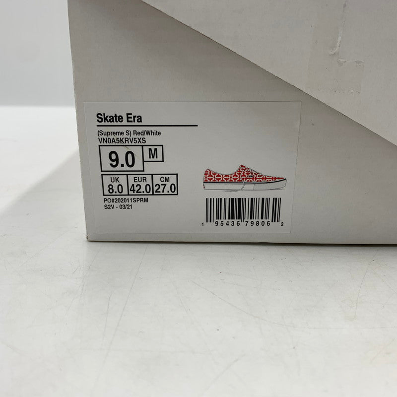 【中古品】【メンズ】 Supreme シュプリーム × VANS ヴァンズ 別注 コラボ SKATE ERA VN0A5KRV5XS スケート エラ スニーカー 靴 162-260618-ko-20-tei サイズ：27cm カラー：レッド 万代Net店