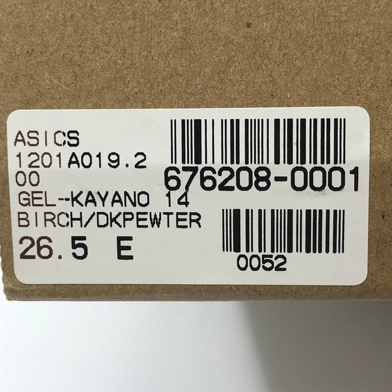 【未使用品】【メンズ】 asics アシックス GEL-KAYANO14 1201A019-200 ゲル カヤノ14 スニーカー 靴 162-250813-yo-06-tei カラー：BIRCH/DARK PEWTER 万代Net店