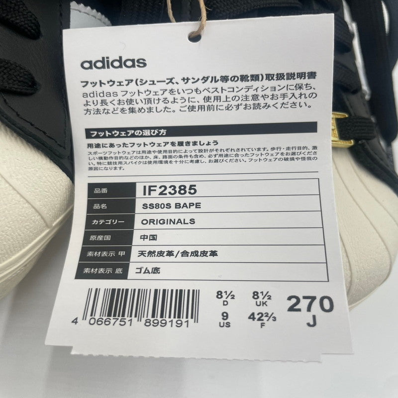 【中古美品】【メンズ】 adidas アディダス A BATHING APE ア ベイシング エイプ SUPERSTAR スーパースター 80S BAPE IF2385 161-241110-FY-7-yok カラー：CBLACK/FTWWHT/OWHITE 万代Net店