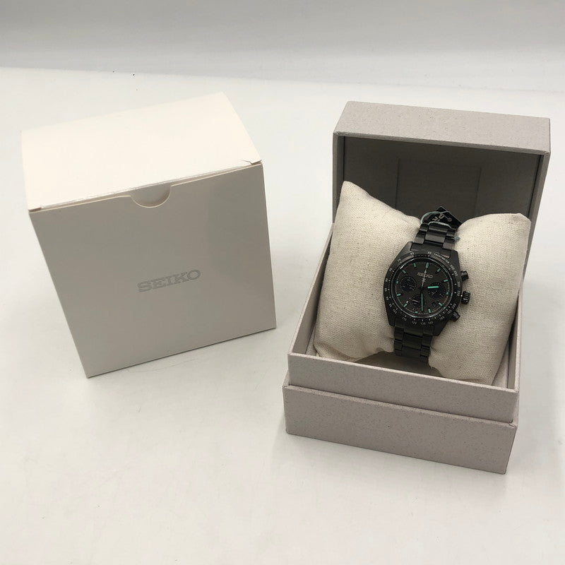 【中古美品】【メンズ】 SEIKO セイコー PROSPEX SPEEDTIMER THE BLACK SERIES SBDL103 プロスペックス スピードタイマー ブラックシリーズ ソーラー 腕時計 197-251030-yy-06-tei カラー：ブラック 万代Net店